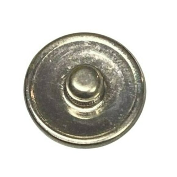 Silver Tone Snap-On Charm With Turquoise Rhinestone Cross Design - Picture 2 of 2